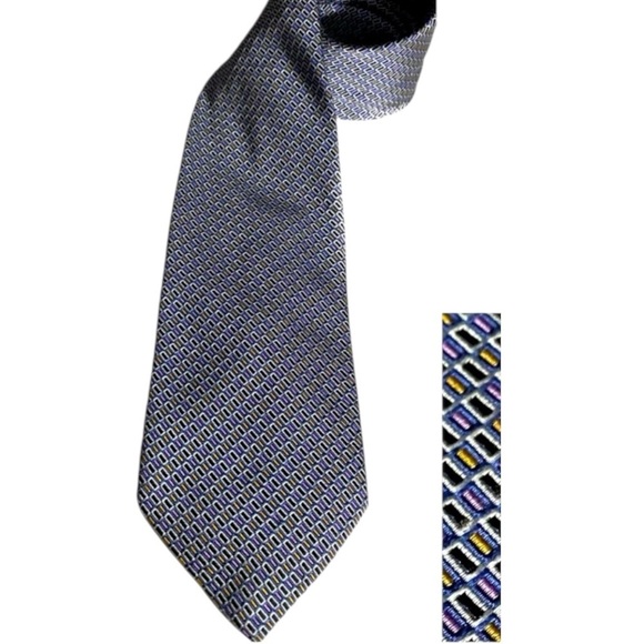 EUC JOHN W NORDSTROM Tie, 100% Beta Silk, Geometric, Handmade in Italy, Italian - Picture 1 of 10